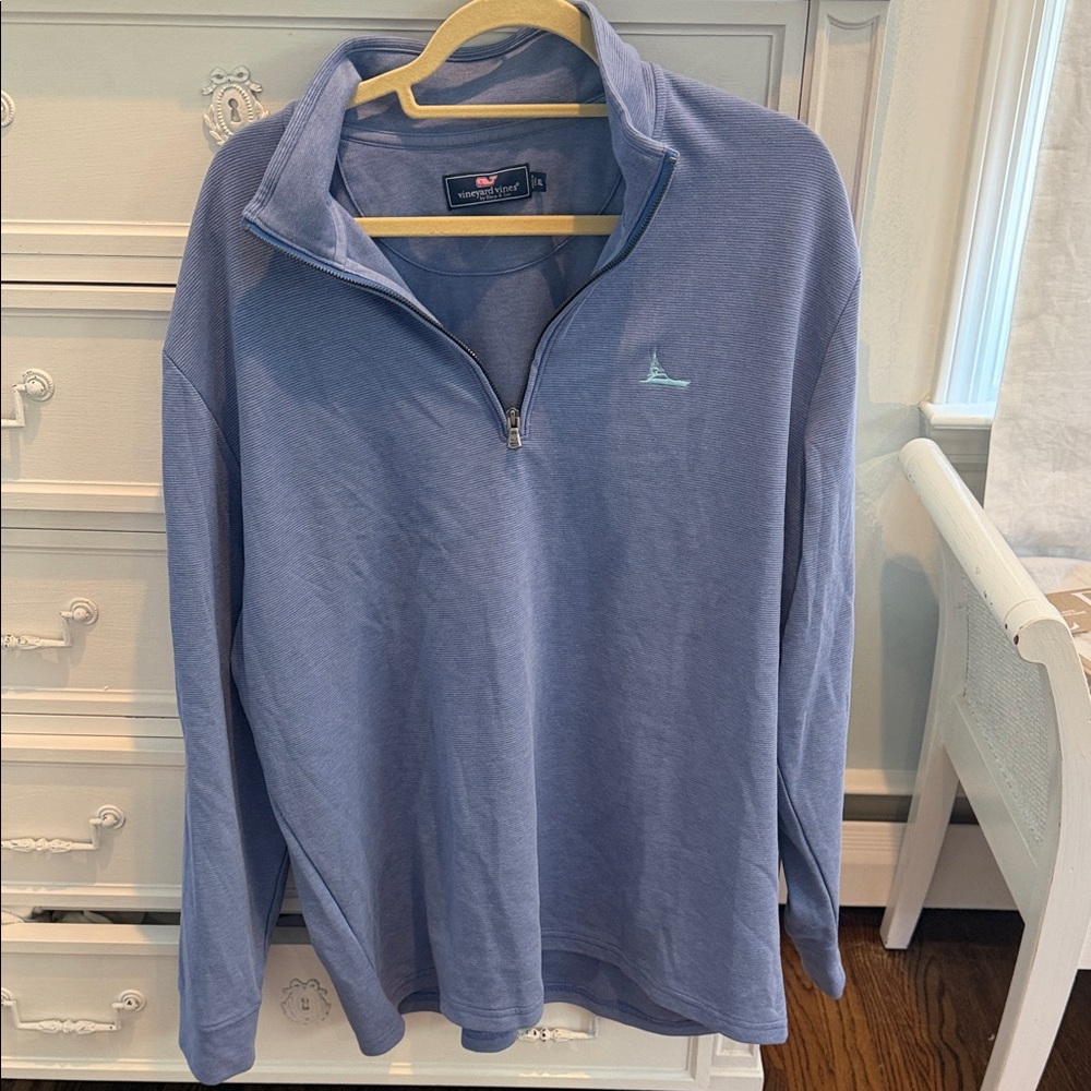 Vineyard Vines Men's Quarter-Zip Sweater - Light Periwinkle Blue